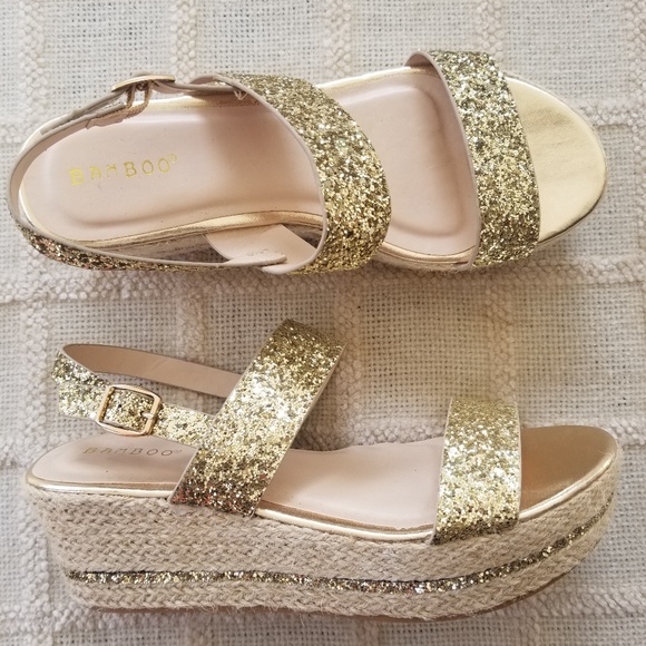 sparkly platform sandals